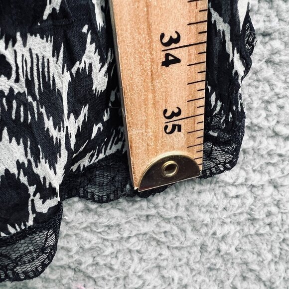 Rafael‎ Womens XL Black White Animal Print Lace Hem A Line Skirt Mob Wife Style - Picture 9 of 9